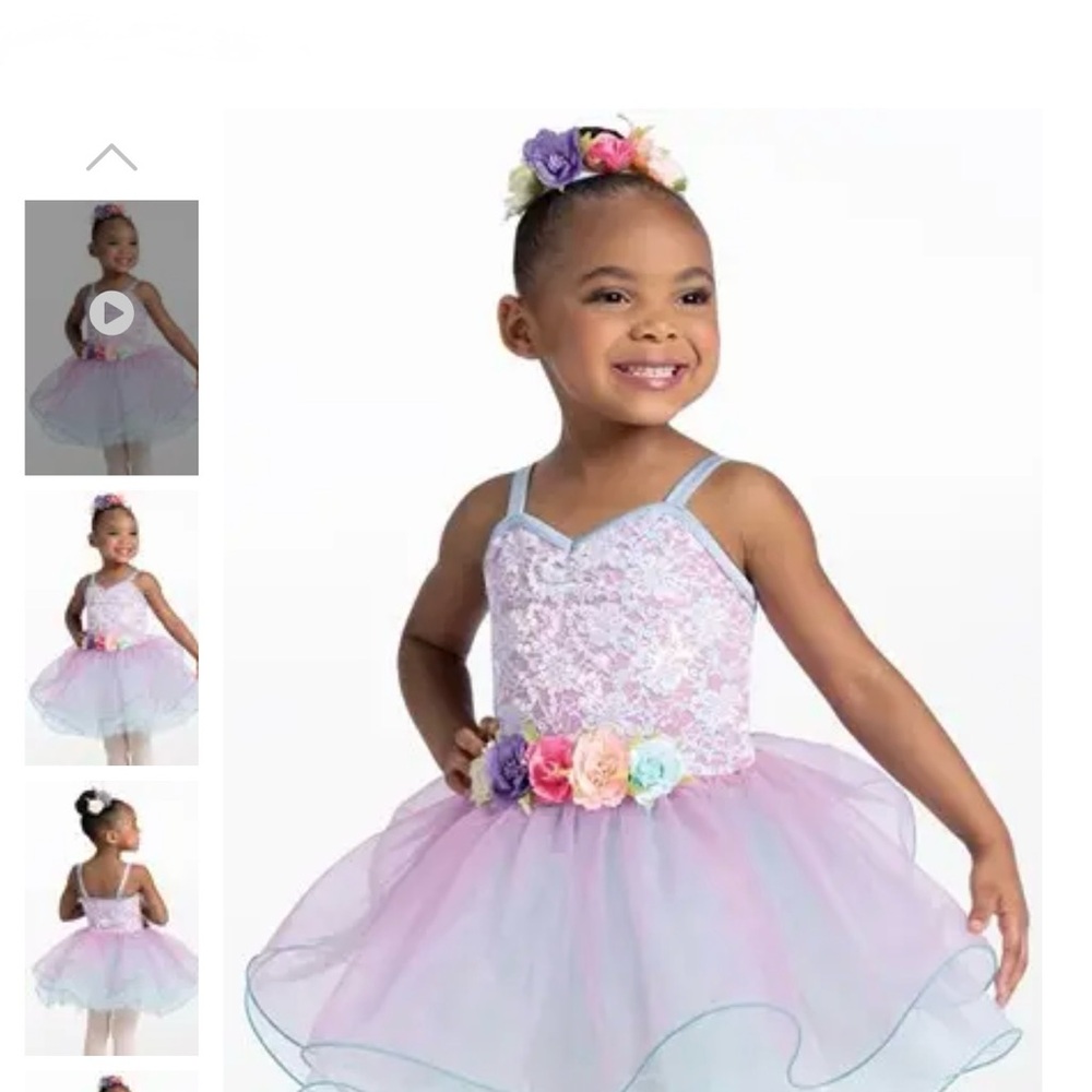 Weissman Pink and Purple Floral Kids Dance Costume